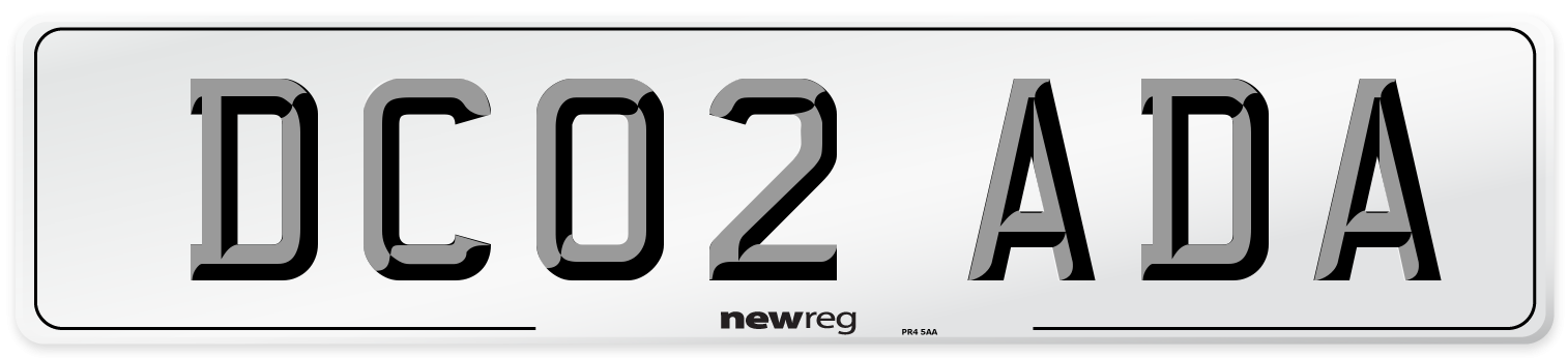 DC02 ADA Number Plate from New Reg